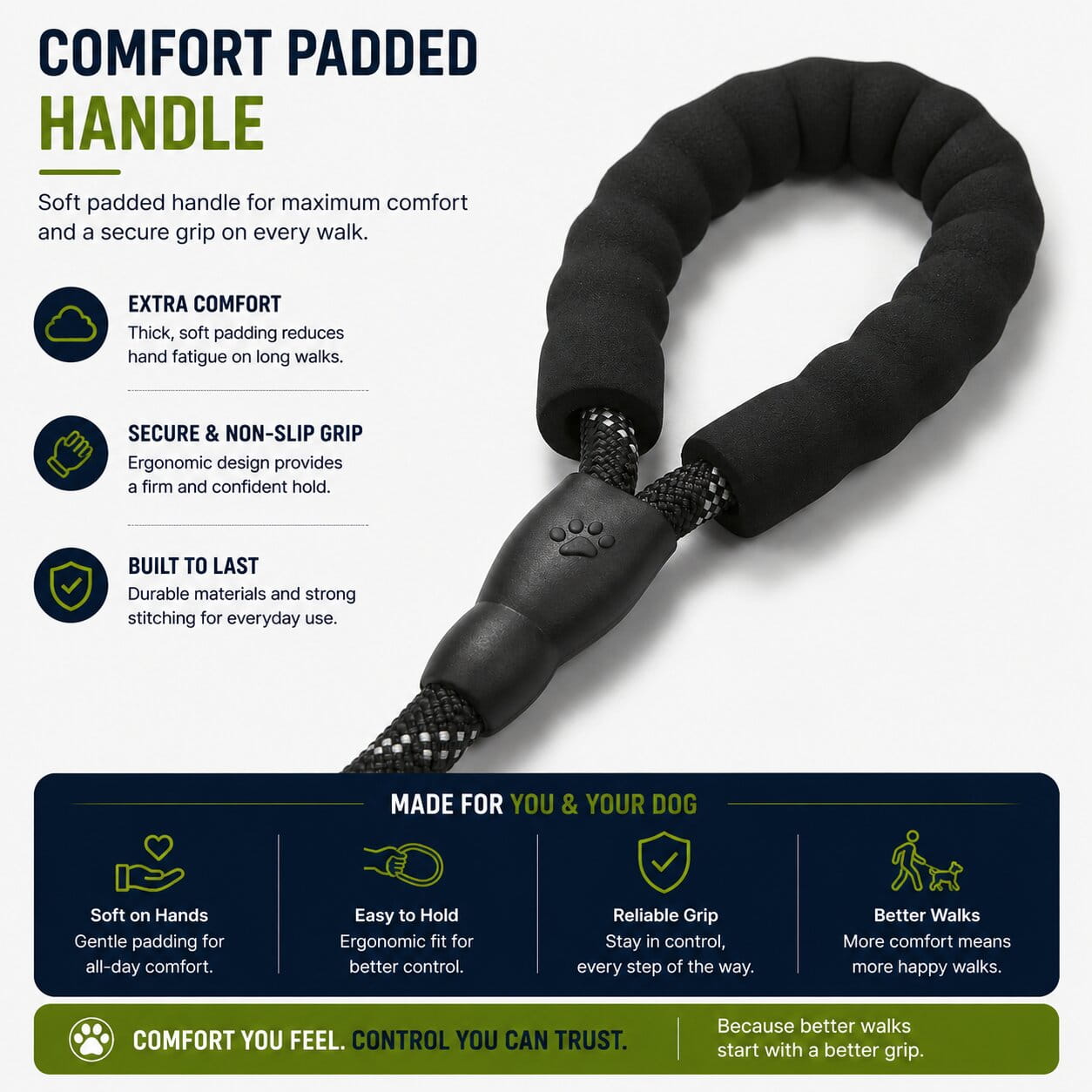 BetterLeash™ Strong Reflective Dog Leash